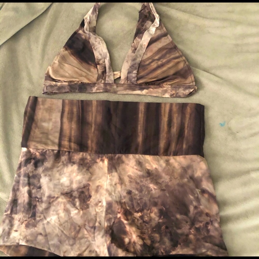 Lucky Brand tie dye boy short bikini